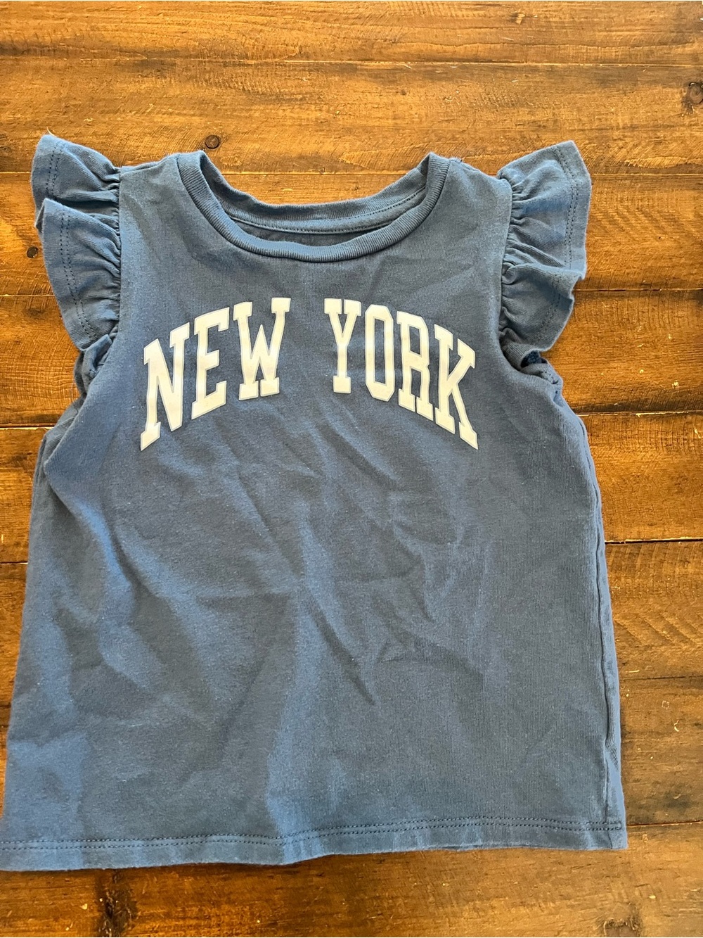 Tucker + Tate Blue 'NEW YORK' Ruffle Sleeve Tee